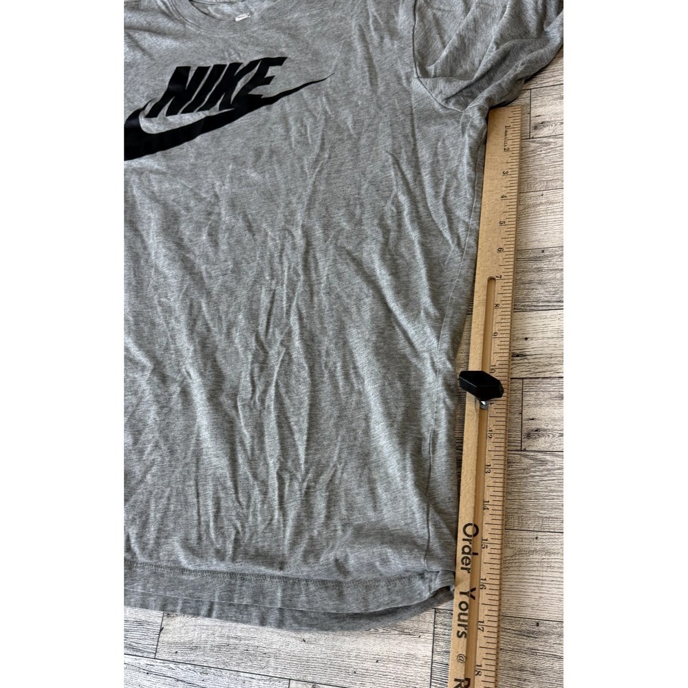 Nike The Nike Tee Long Sleeve Shirt Men's Gray Athletic Cut Swoosh XL XLARGE - Picture 7 of 8